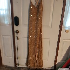 Gold Sequin Evening Gown